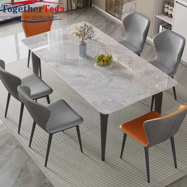 Bàn ăn đá cẩm thạch vuông hình chữ nhật